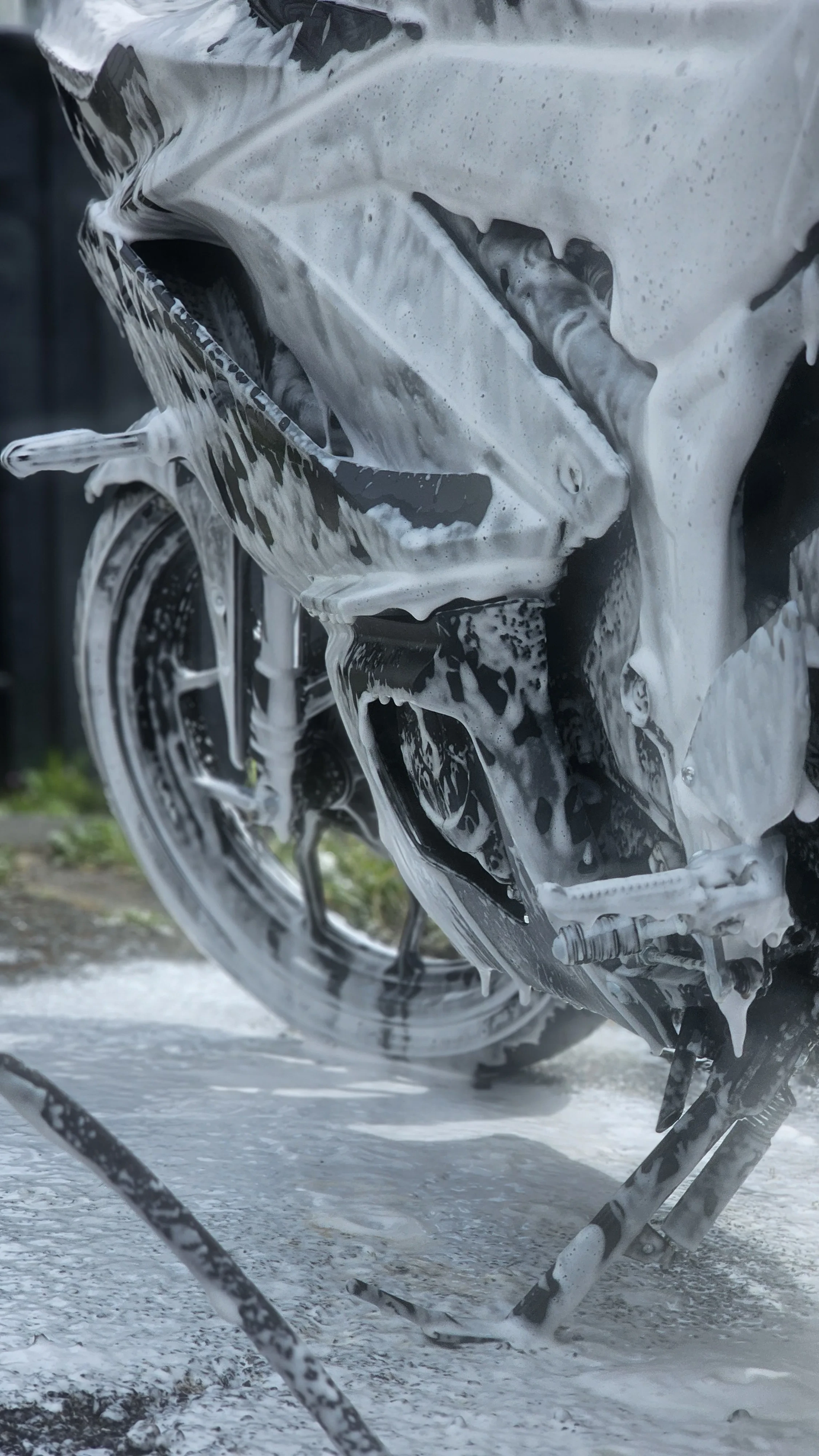 Motorbike detailing during in Plymouth